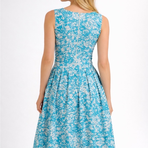 Talbots Turquoise and White Midi Foral Dress - Picture 8 of 10